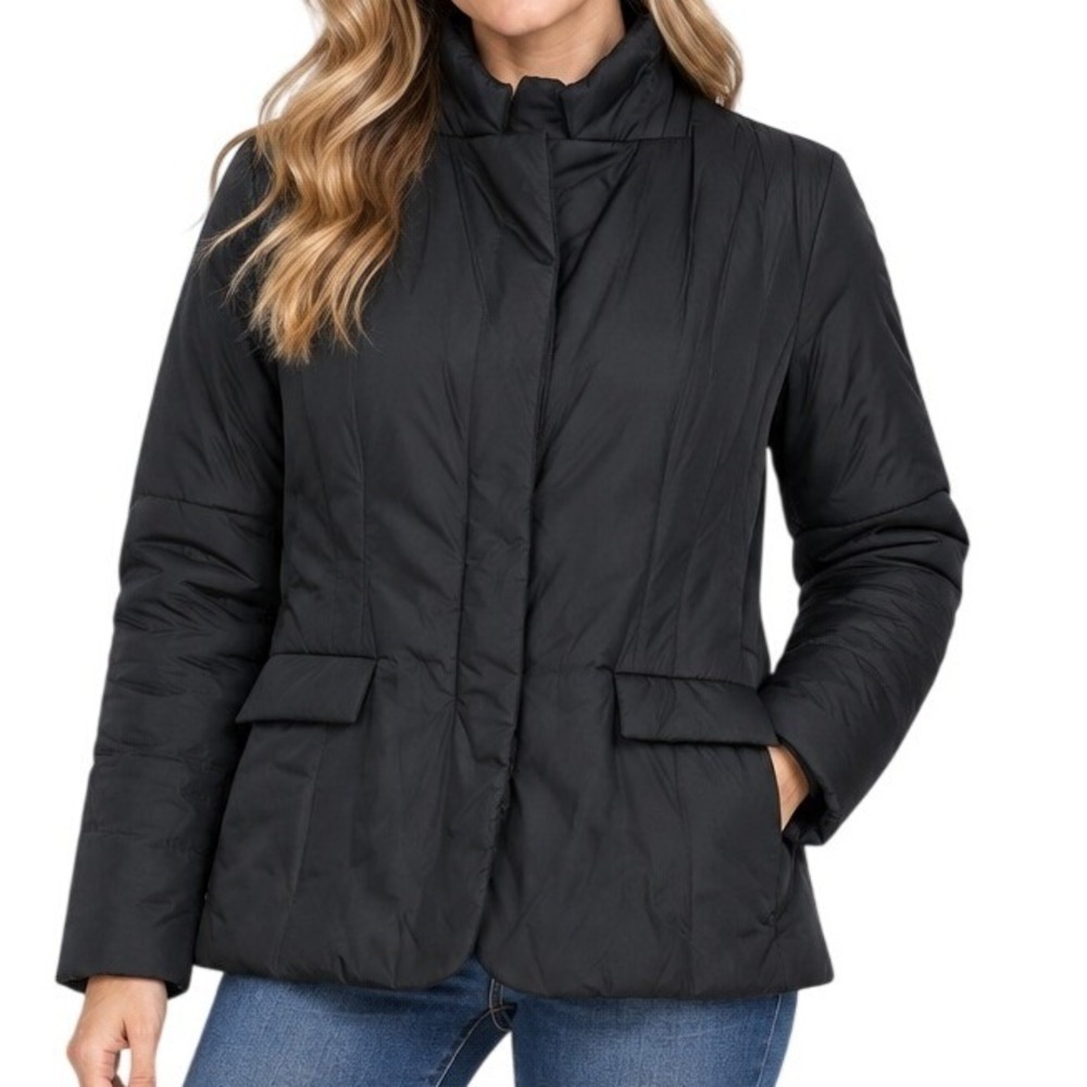 Theory Black Puffer Blazer Insulated Quilted Jacket Women's Medium